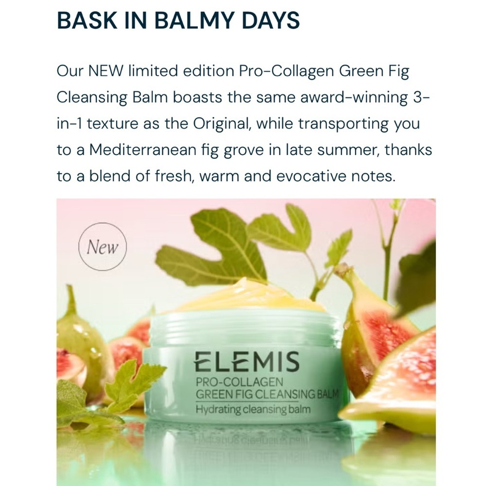 Elemis Pro-Collagen GREEN FIG Cleansing Balm | NEW | Hydrating Cleansing Balm - Picture 6 of 12